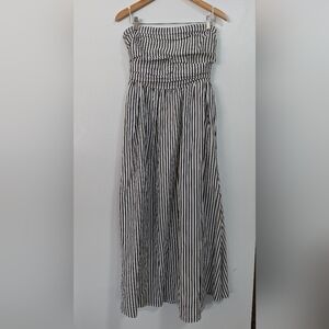 By Together Black & White Striped Strapless Maxi Dress